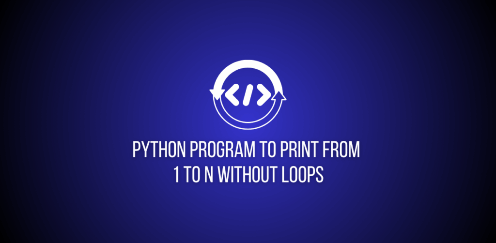 Featured Image of a question to print from 1 to N without loops