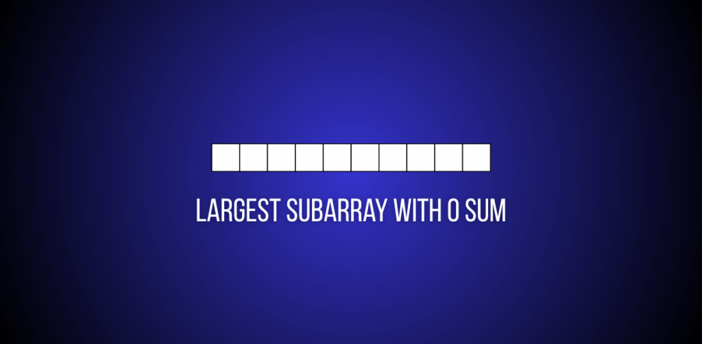 Featured image of question to find largest subarray with 0 sum
