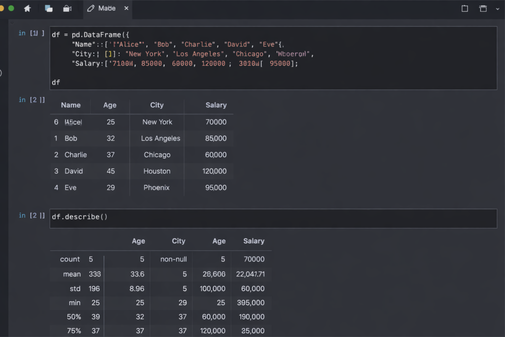 jupyter notebook for pandas